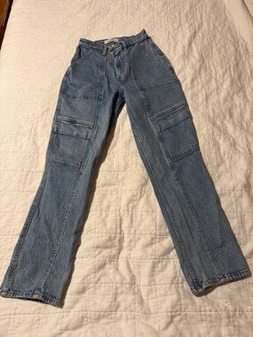Abercrombie & Fitch Curve Love 27 x 30 the 90’s Straight Ultra High Rise Cargo